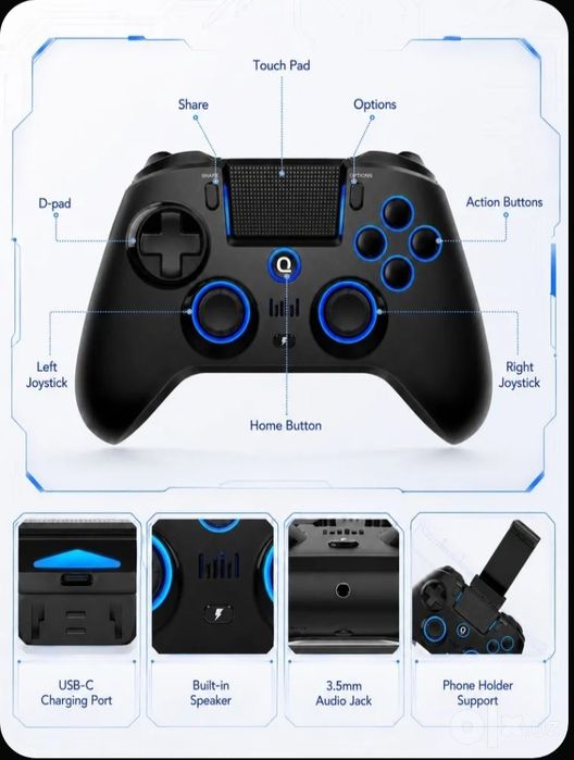 QRD Spark N5 геймпад для PS4, PS3, PC, IOS, ANDROID.