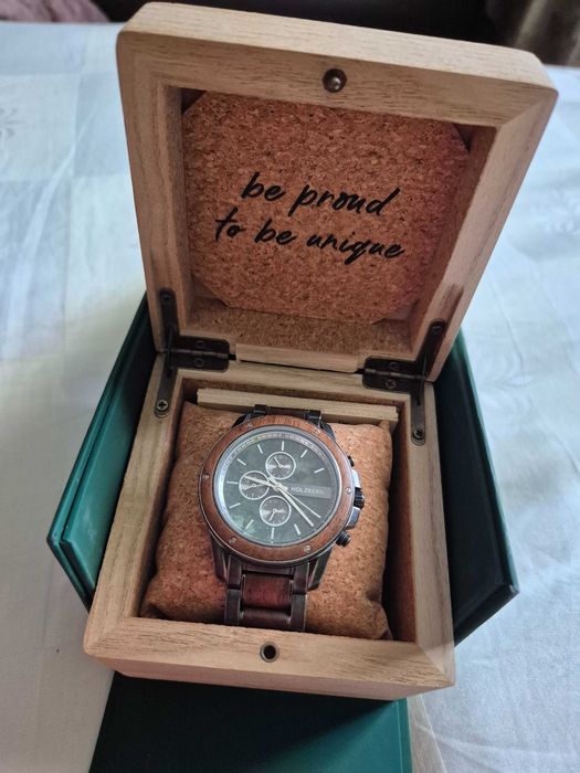 Ceas Holzkern - model Coel (Walnut/Marble)