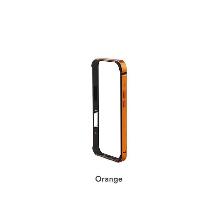 Carcasa Bumper COTECi Premium din aliaj de aluminiu, subtire, pentru iPhone 17 Pro Max Orange si Silver