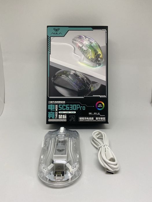 Mouse Gaming Wireless AULA SC630 Pro RGB cu stație de încărcare – Nou
