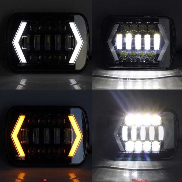 Set Faruri LED JEEP Wrangler YJ Cherokee XJ 110W Patrol Landcruiser