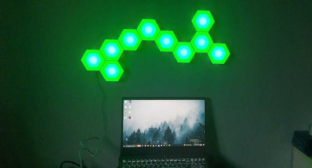 Set 10 sau 15 Panouri LED RGBIC Smart, Aplicatie, Sincronizare Muzica