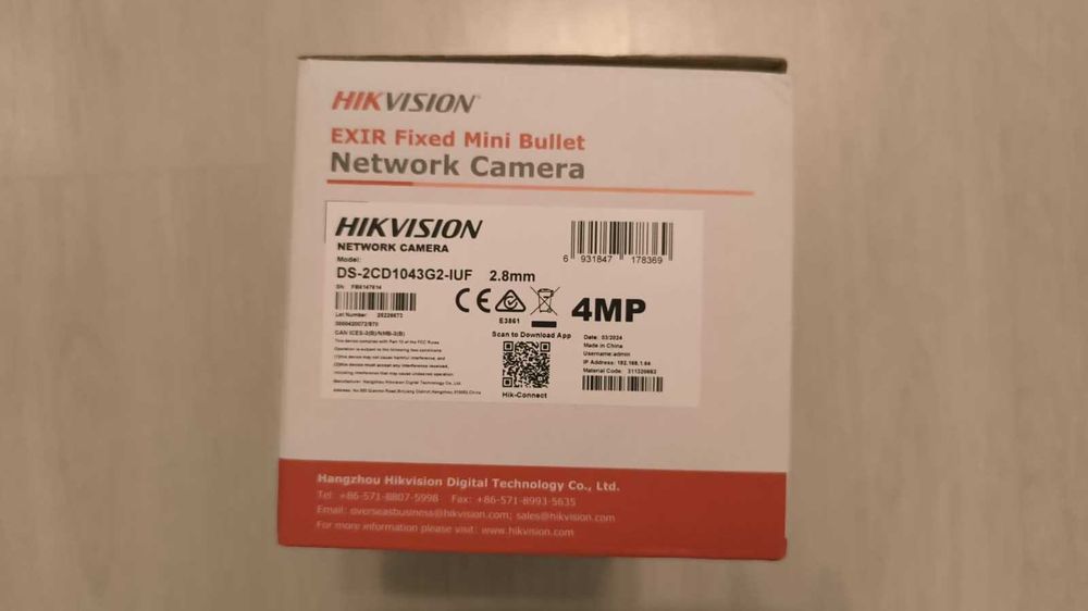 Camera Supraveghere IP Hikvision 4MP DS-2CD1043G2-IUF Microfon EXIR NOUA