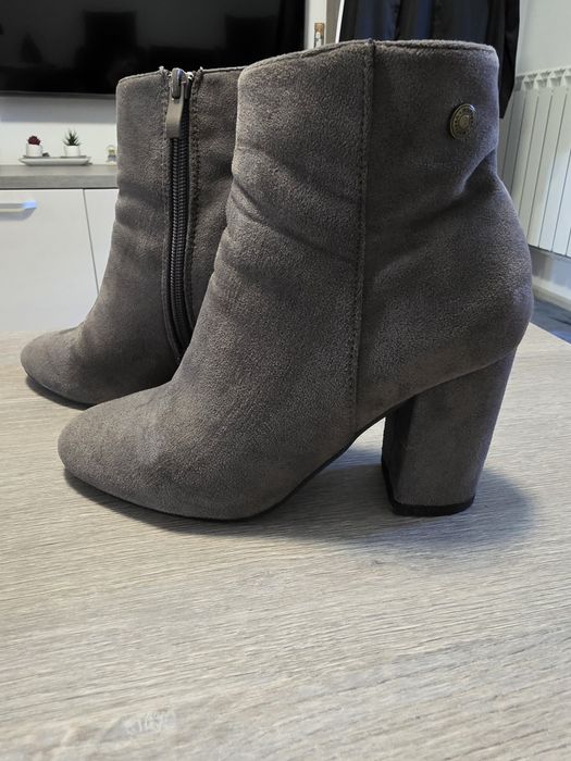 Botine de damă, culoare gri