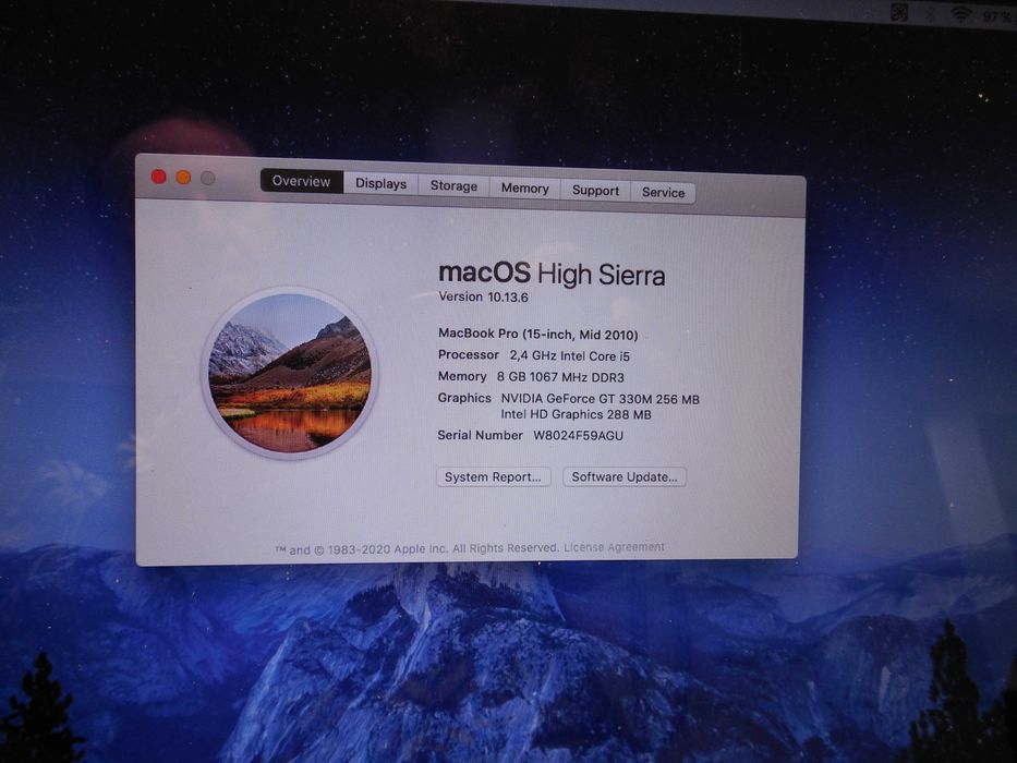 Vand laptop MacBook Pro 15" I5 8GB 1TB hardisk