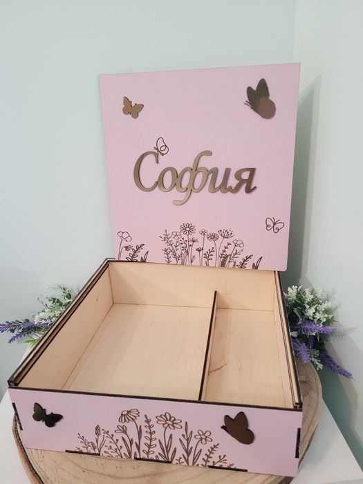 Персонализирани кутии за съкровища. Подарък за бебе. Погача