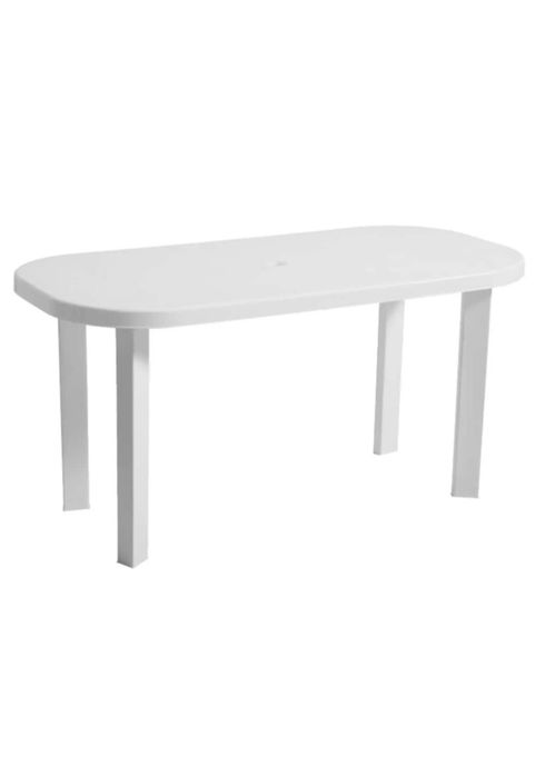 Комплект маса OMC 140x70x70 с 6 стола за градина, бял, пластмасов от Германия чисто нови