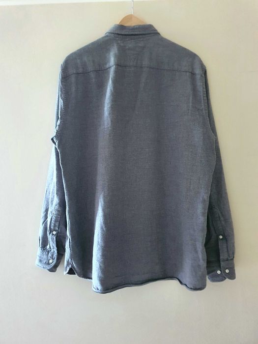 Tommy Hilfiger риза XL Regular Fit 100% памук сива, плътна материя