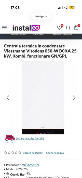 Centrala pe gaz sigilata viessmann