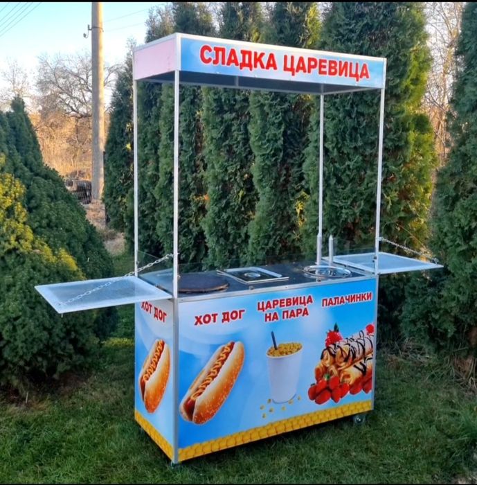 Комбинирана количка за царевица на пара,  хот дог и палачинки