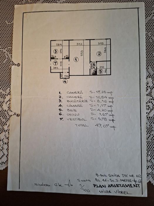 Apartament 2 camere Tei - Bd Ghica Tei, 49 mp, confort 1, anvelopat )