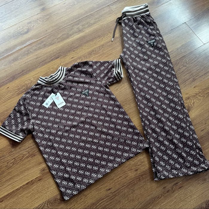 Дамски,памучен комплект GUESS в кафяво