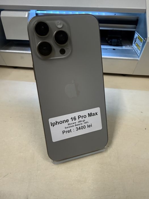 Iphone 16 pro max / 256 gb / 94 % baterie / Impecabil ca Nou