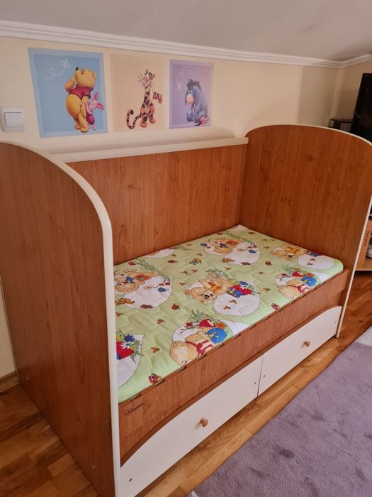 Бебешка кошара,малко ползвана,70/140,бамбуков матрак