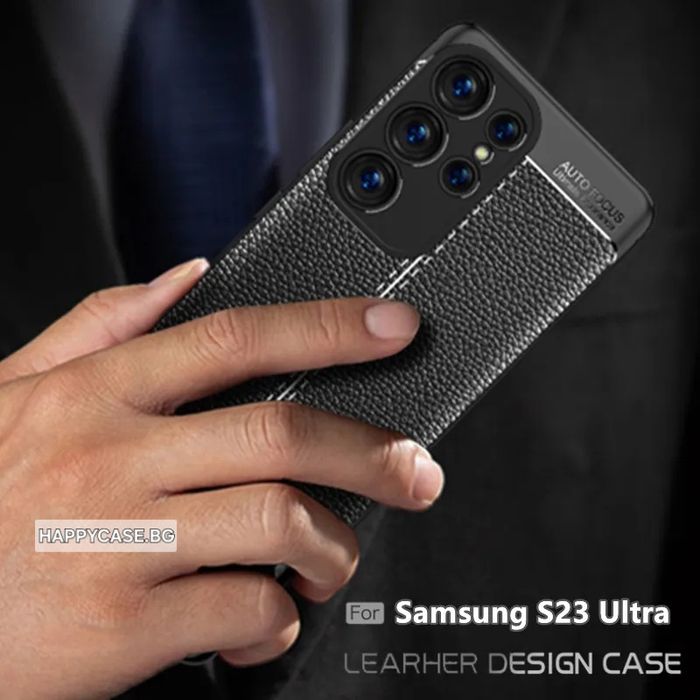 AUTOFOCUS кейс гръб кожена шарка за Samsung Galaxy S25 S24 S23 / Ultra / FE