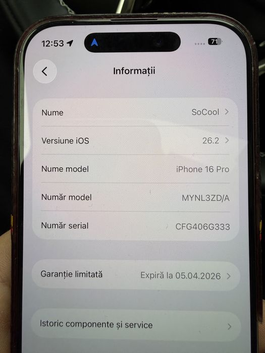 Vand Ipohon 16 pro 256 Gb Silver in perfecta stare de funtionare