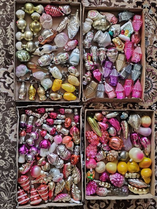 Ёлочные игрушки - стекло- ретро