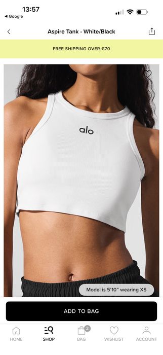 Alo Yoga бял и черен топ