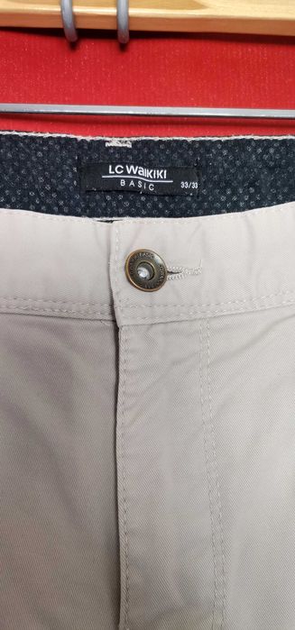 Pantaloni blugi barbati LC Waikiki mar 33/33 slim fit crem impecabili