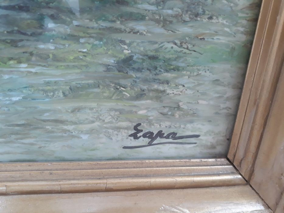 Tablou în ulei pe pânză, cu rama originală