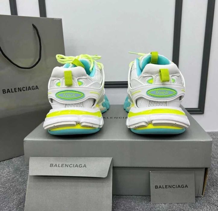 Balenciaga Track Sneaker "White/Neon Yellow/Light Blue"