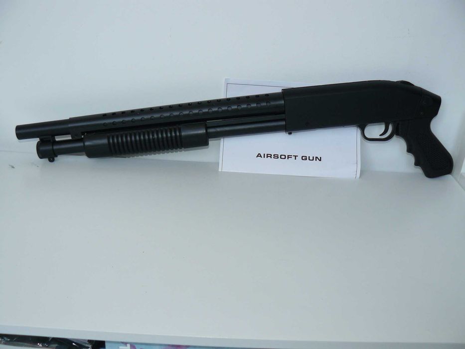 Pusca Shotgun Airsoft Mossberg 590 Short 003 AGM,Noua,Armare Manuala/Arc 1,1 Joule