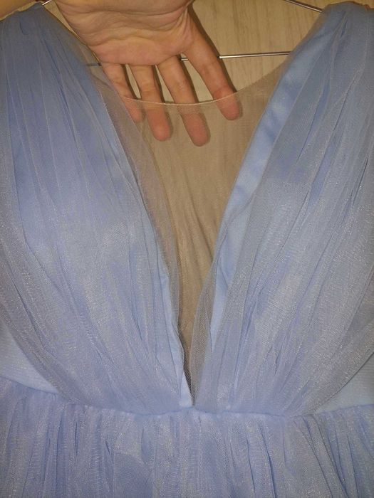 Официална коктейлна рокля небесно синя