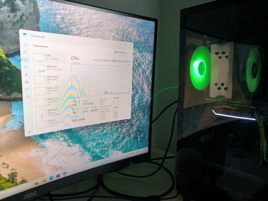 PC Gaming i5-9400F / GTX 1660 6GB / 16GB RAM / SSD (2x120) / HDD 1TB / Windows11 Pro activat cu licenta / BENCHMARK EFECTUAT! (ofer poze in privat)