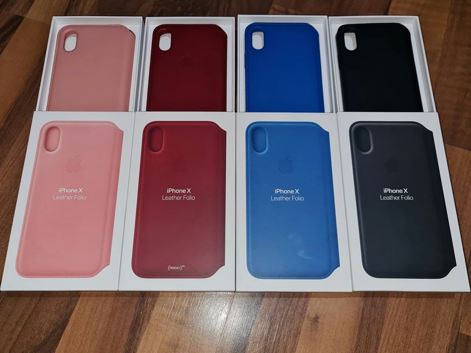 Husa piele flip smart activa originala Apple Leather Folio iPhone X Xs