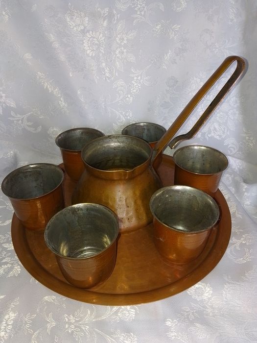 Стар Меден Сервиз за - Кафе , Вино, Ракия - 8 части