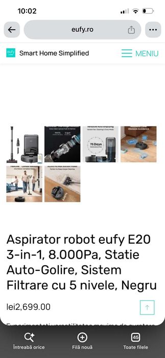 aspirator eufy e20 3 in 1 NOU