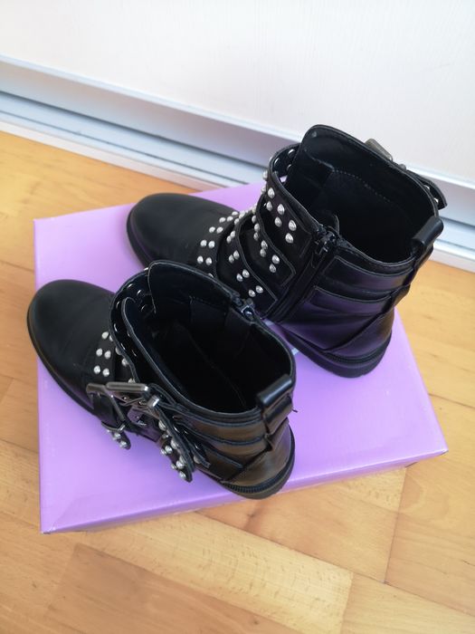 Bocanci ghete dama negre tinte rock 38