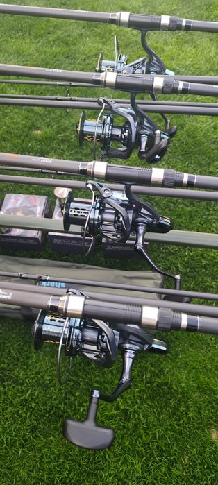 Set Crap,4 Lansete Carbon 3,90m,4 Mulinete Tambur 14000 Metalic,12