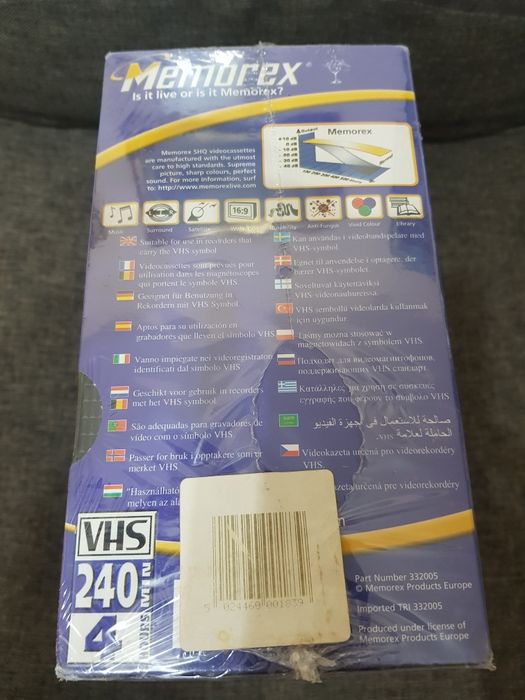 Casete video Memorex 240min.