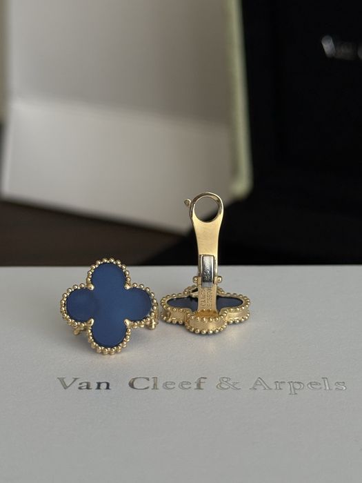 Серьги Van cleef розовый, синий, красный