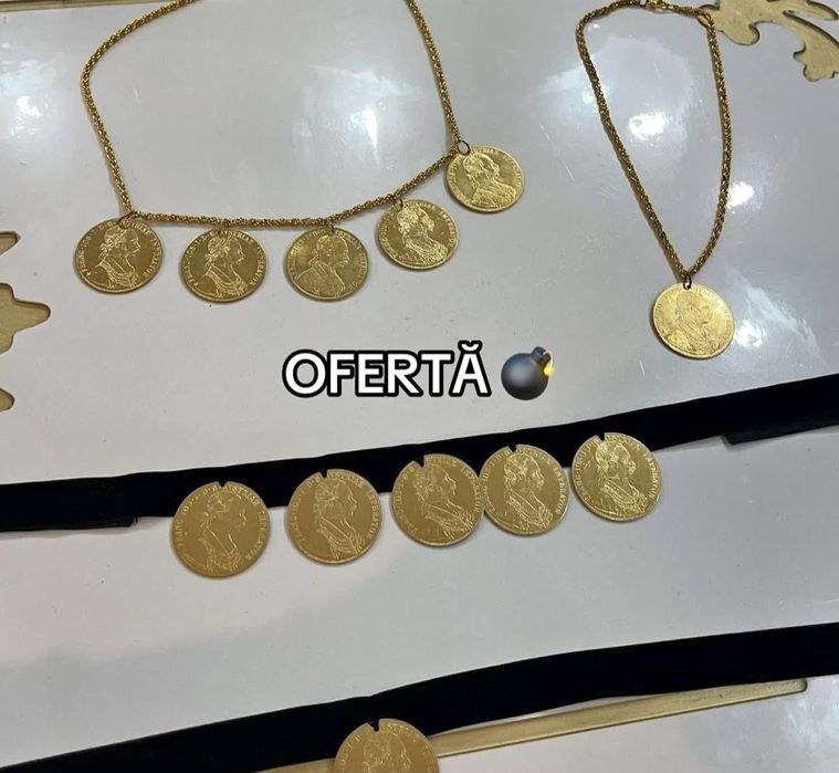 Vând monede placate cu aur 24k Franc Ios
Am monede mari cât și mici 
T