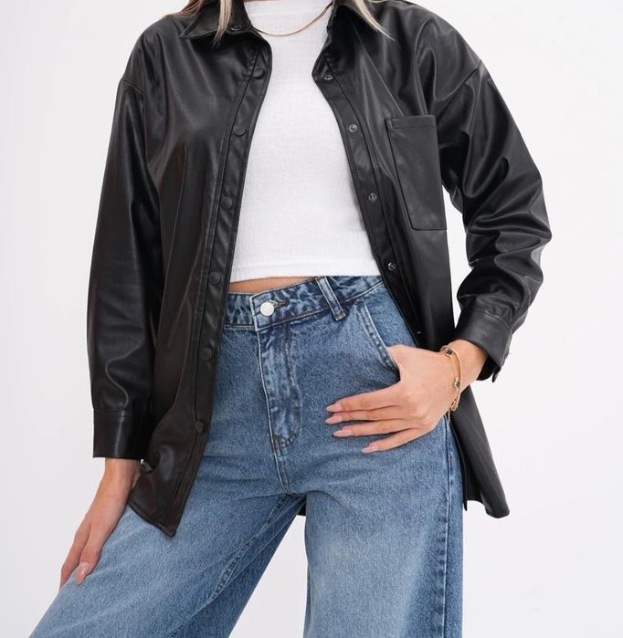 Cămasă piele ecologică stradivarius