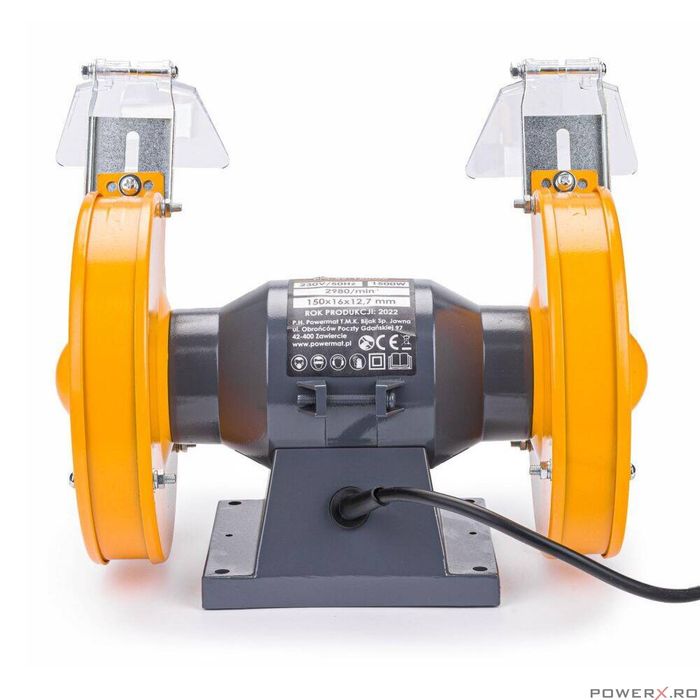 Polizor de banc cu 2 pietre 150 mm 1500 W, Powermat