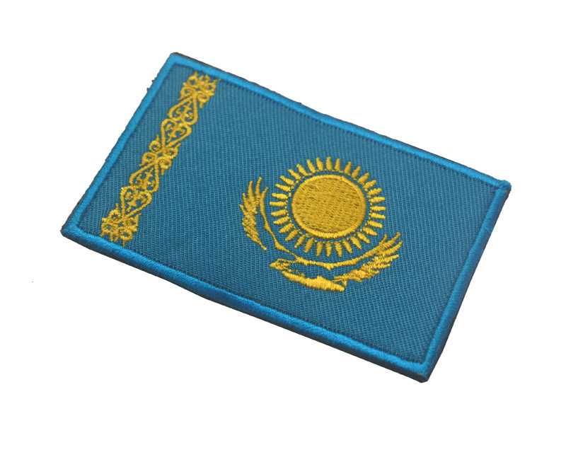 Шевроны (патчи) с флагом Казахстана на липучке