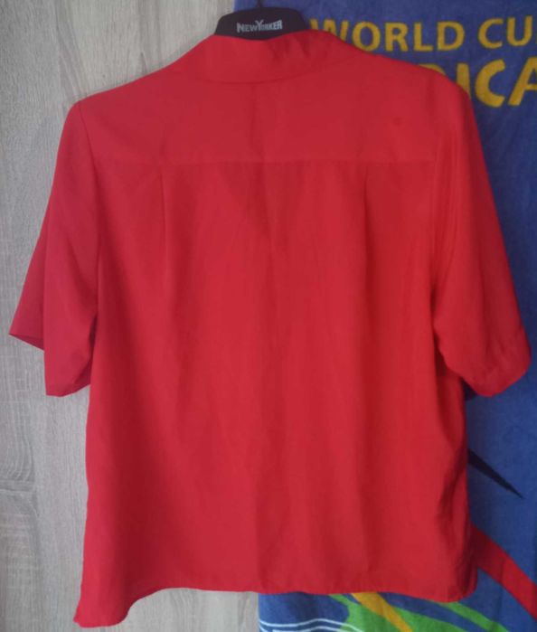 Camasa vintage femei rosie FSA Collection marimea 12/L 100% poliester