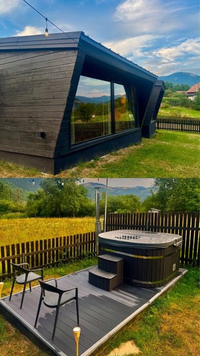 Cabana exclusivista WINGS de inchiriat cu 2 dormitoare 4-6 persoane ciubar/jacuzzi