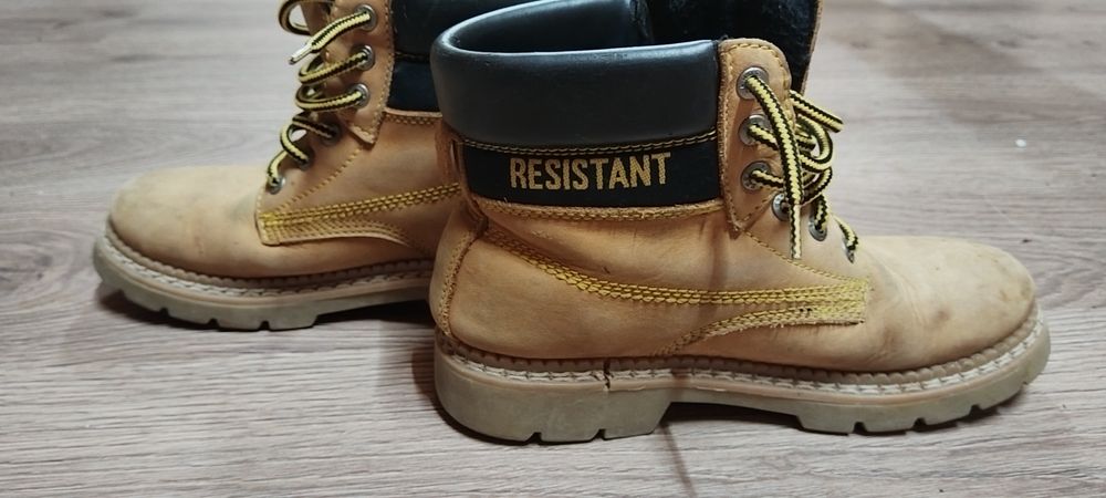 Ghete piele RESISTANT, piele naturală, culoare caramel, mărimea 35