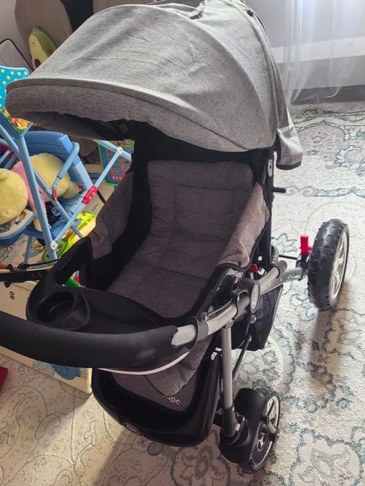 Серый коляска б/у