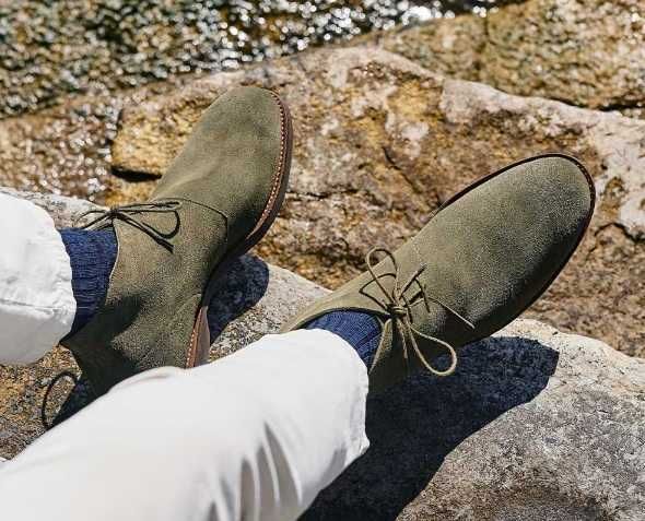 Ghete lace up 42 chukka Royal Class NOI piele naturala moale vernil