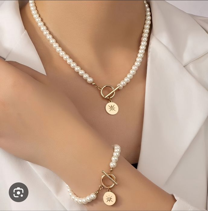 Set colier si bratara perle