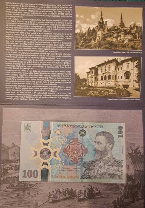 Bancnota 100 lei Carol ,185 ani e la nastere !