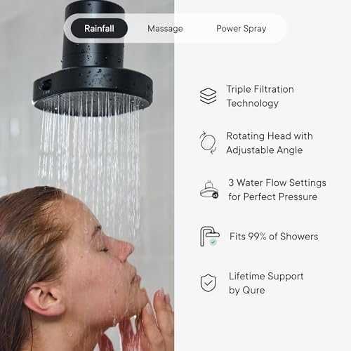 Високонапорен душ филтър коса 3 режима твърда вода тройна филтрация