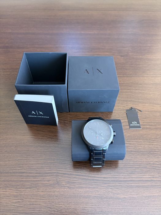 ARMANI EXCHANGE  Часовник от неръждаема стомана с хронограф, Черен