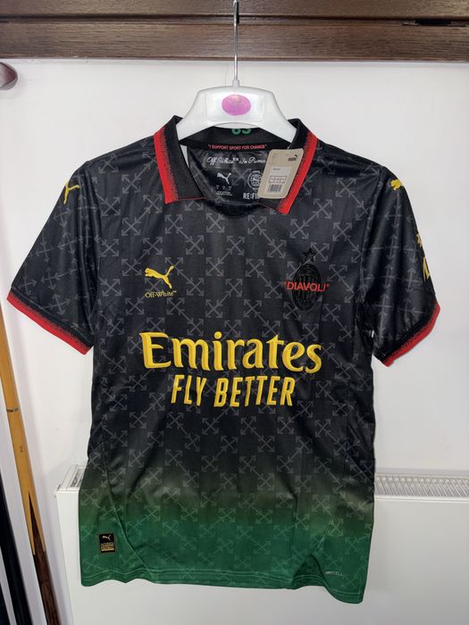 Tricou S AC Milan Verde Negru Nou