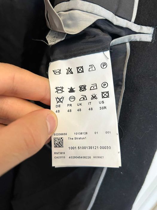 Palton BOSS Hugo Boss bărbați negru, din lână virgină și cașmir Mărimea M